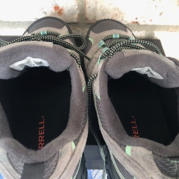 MERRELL MOAB 2 WATERPROOF HIKING SHOE DRIZZLE/MINT 7.5 W - Picture 10 of 14